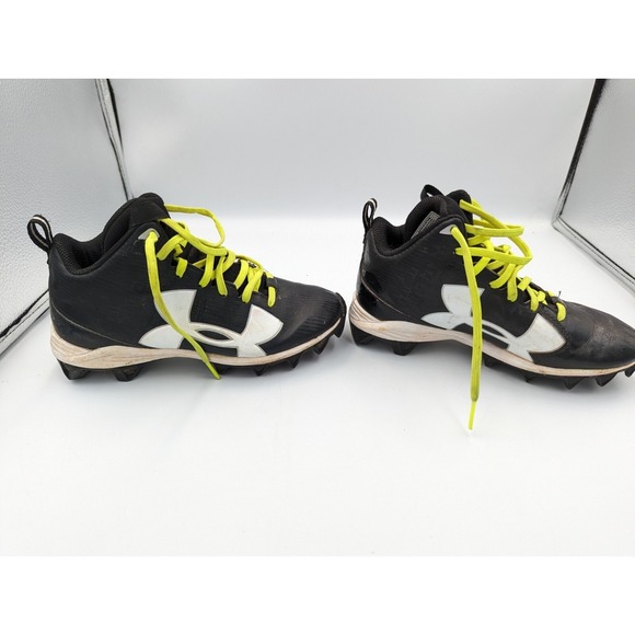 Under armour Black White Y2 Size Baseball Shoes cleats - Picture 2 of 6